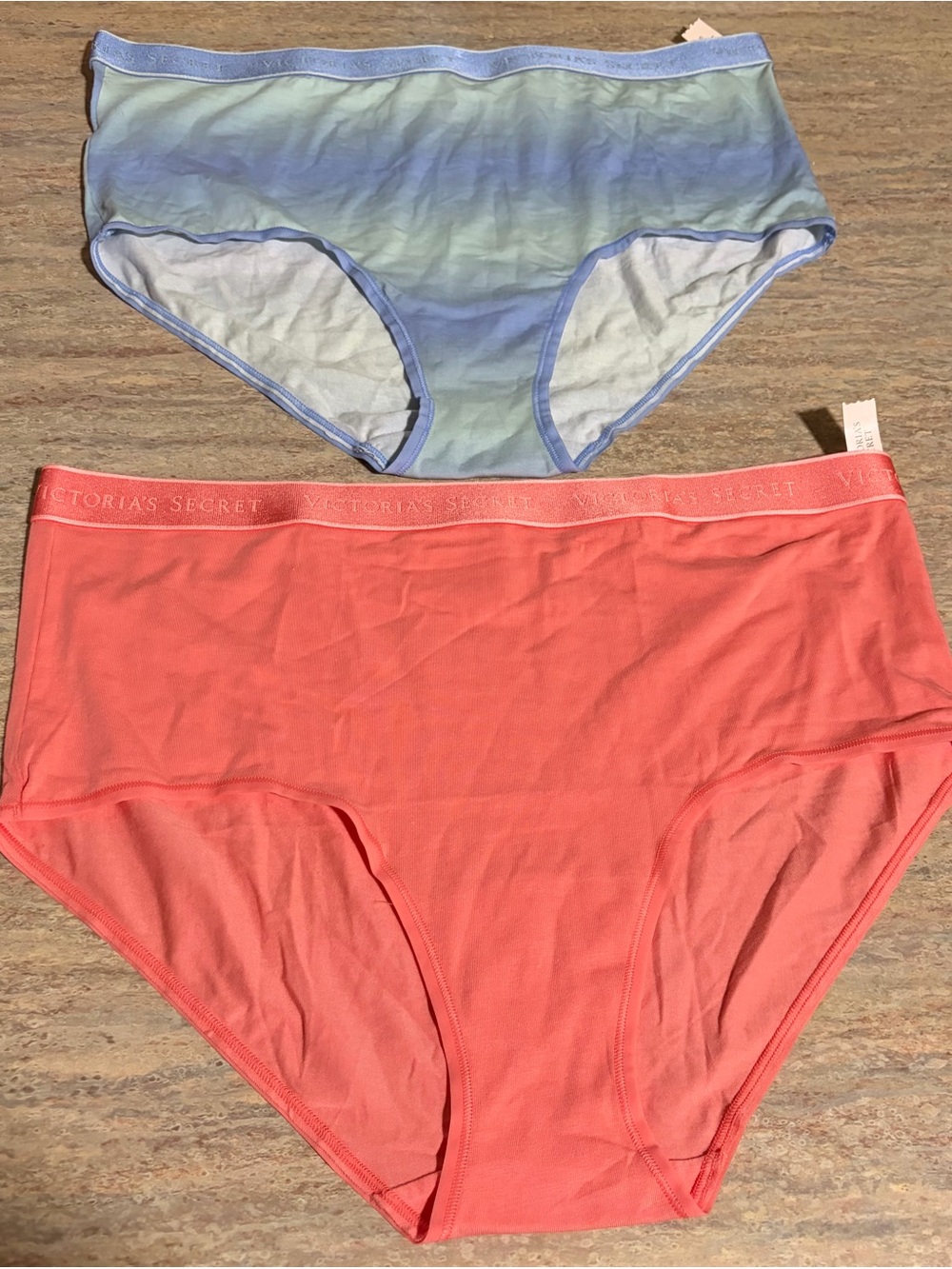NWT 2- Victoria's Secret Plus Size Coral & Blue-Green Ombre High-waist Briefs